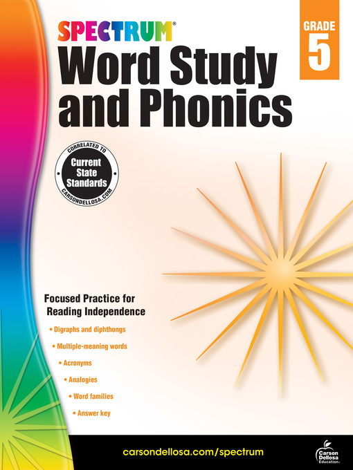 Title details for Spectrum Word Study and Phonics, Grade 5 by Spectrum - Available